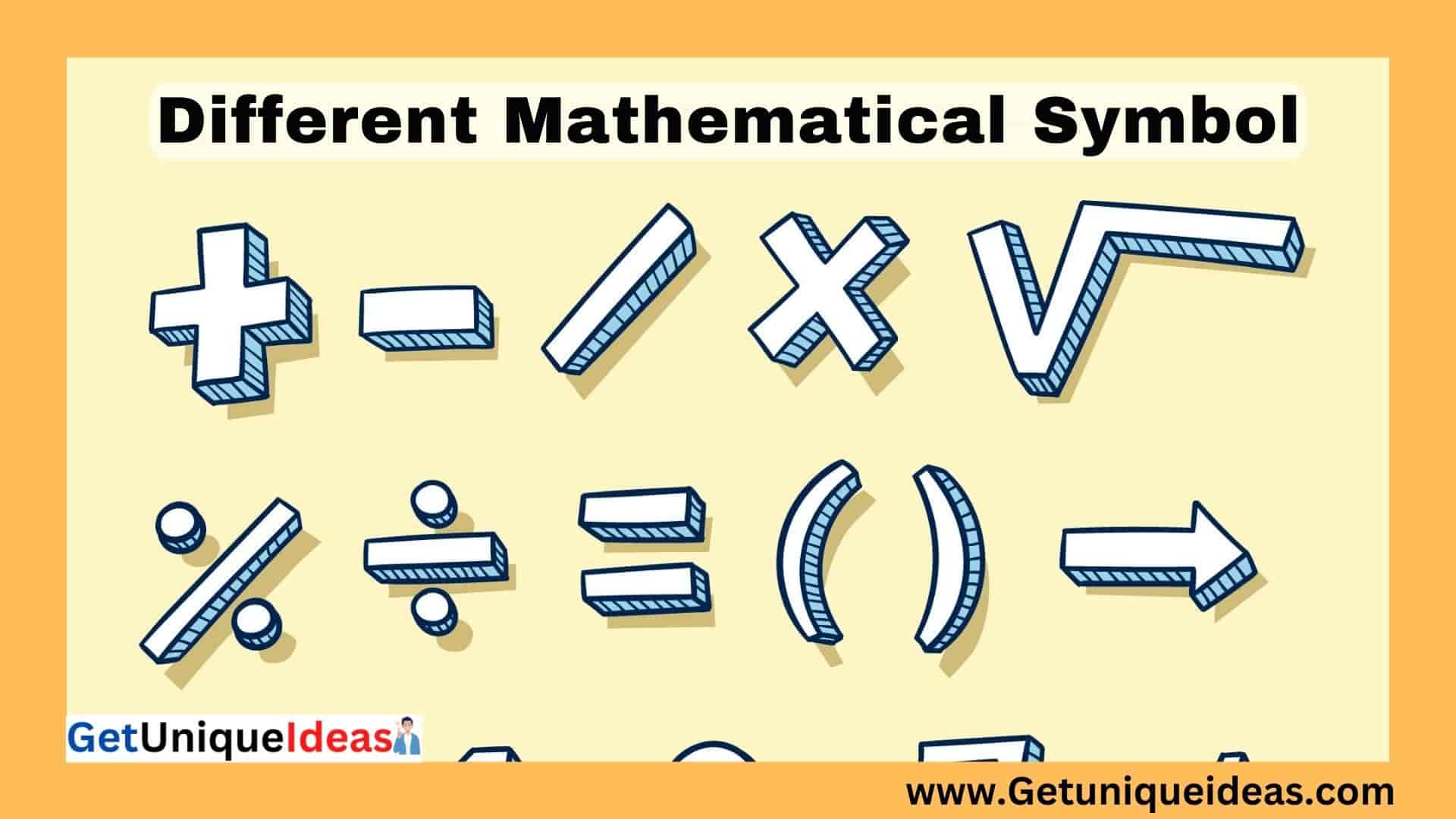 Different Mathematical Symbol