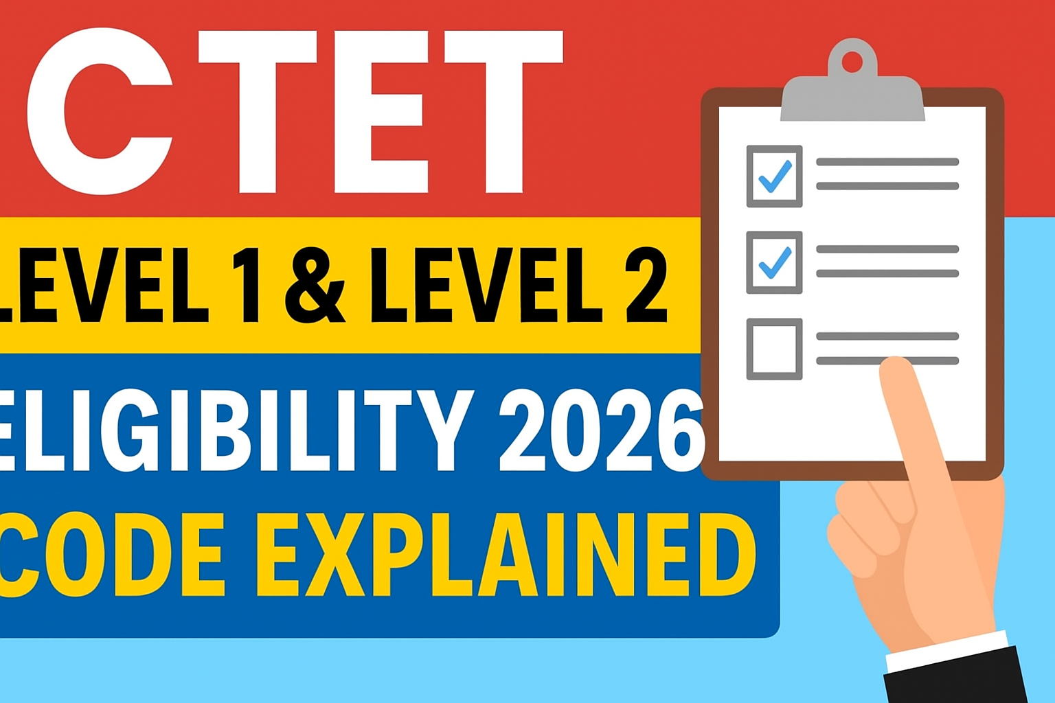 CTET Level 1 Level 2 Eligibility 2026 Code Explain